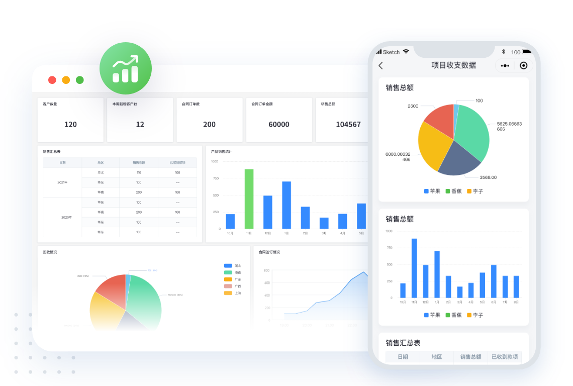 施工项目管理系统多维度数据看板